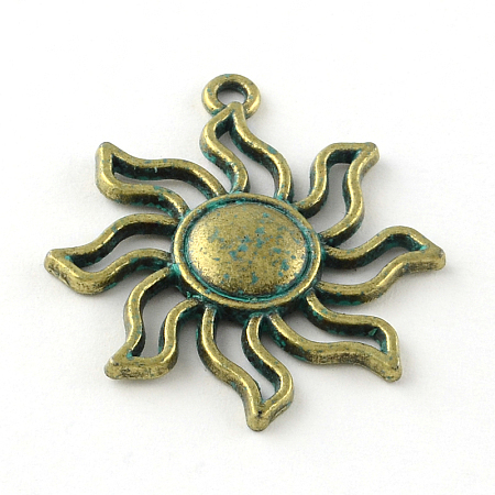 Sun Zinc Alloy Pendants PALLOY-R065-173-LF-1