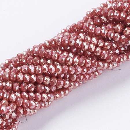 Electroplate Glass Beads Strands GLAA-F078-FR07-1