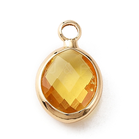 Faceted Glass Pendants LS-KK-WH0046-59G-11-1