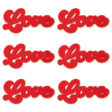 Word Love Towel Embroidery Cloth Iron on/Sew on Patches PATC-FG0001-56-1