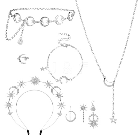 8 Styles Alloy Jewelry Sets SJEW-OC0001-02P-1