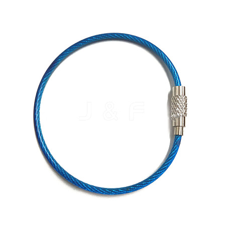 Stainless Steel Cable Wire Keychain AJEW-YWC0004-01F-1