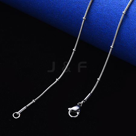 Non-Tarnish 304 Stainless Steel Round Snake Chain Necklace NJEW-S420-009C-P-1