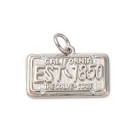 Brass Micro Pave Cubic Zirconia Pendants KK-P308-36P-1