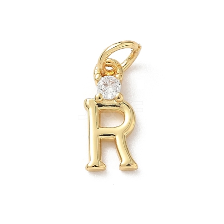 Brass Pave Clear Cubic Zirconia Charms KK-A273-01G-R-1