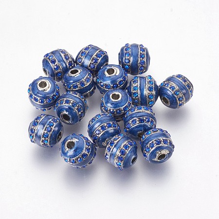 Alloy Rhinestone Enamel Beads RB-Q170-2-1