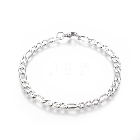 Tarnish Resistant 304 Stainless Steel Figaro Chain Bracelets BJEW-E369-11P-1