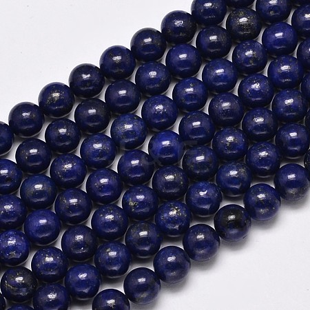 Dyed Natural Lapis Lazuli Round Beads Strands G-M169-4mm-05-1