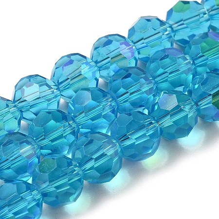 Electroplate Transparent Glass Beads Strands EGLA-A035-T10mm-L08-1