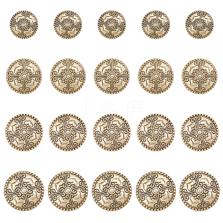 20Pcs 4 Styles Alloy Shank Buttons BUTT-DR0001-05G-1