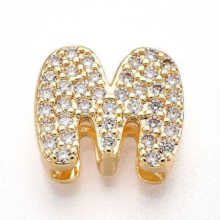 Brass Micro Pave Cubic Zirconia Charms KK-N254-217G-M-1