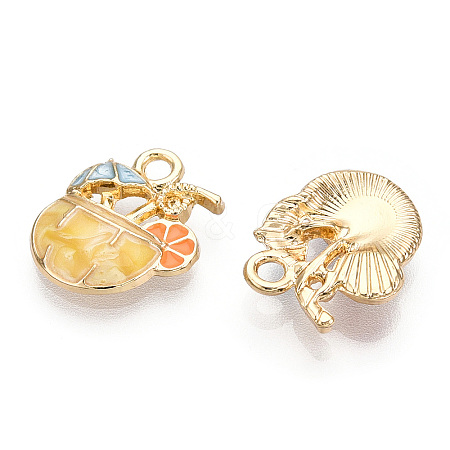 Alloy Enamel Pendants ENAM-T009-63B-RS-1