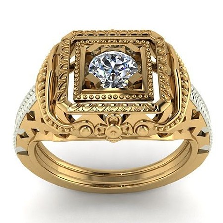 Square Alloy with Crystal Rhinestone Finger Rings FS-WG4A2D8-30-1