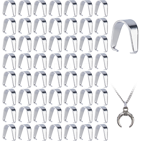 100Pcs 201 Stainless Steel Snap on Bails STAS-DC0017-35-1