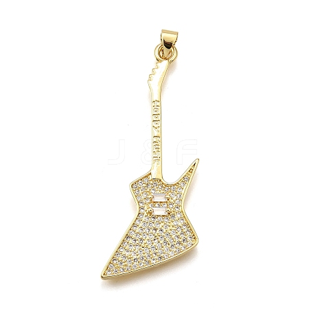 Rack Plating Brass Micro Pave Cubic Zirconia Pendants KK-K401-61B-G-1