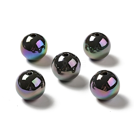 UV Plating Rainbow Iridescent Acrylic Beads PACR-D070-01O-1