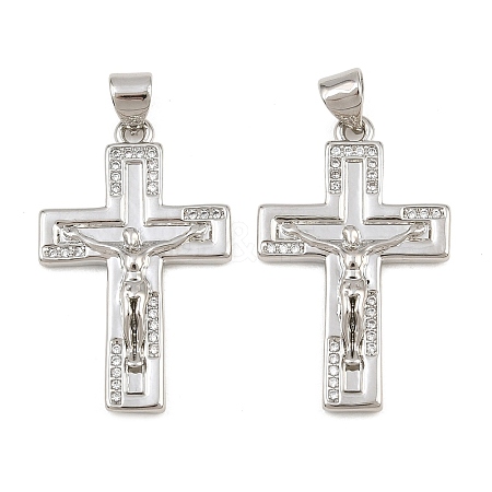 Easter Brass Micro Pave Clear Cubic Zirconia Pendants CU-CBADC6C-09P-02-1