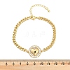 Brass Micro Pave Clear Cubic Zirconia Link Bracelets BJEW-M050-03G-02-5