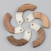 Opaque Resin & Walnut Wood Pendants RESI-S389-007A-C04-1