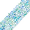 Gradient Color Electroplate Glass Bead Strands X-GLAA-E042-02A-1