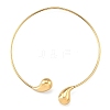 304 Stainless Steel Teardrop Open Cuff Choker Necklaces for Women NJEW-R003-01G-01-2