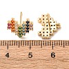 Brass Micro Pave Cubic Zirconia Stud Earrings for Women KK-CBADFF4-04G-2