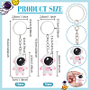 30Pcs 2 Styles Astronaut PVC & Iron Pendant Keychains KEYC-NB0001-84A-2