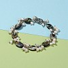 Oval Natural Abalone Shell/Paua Shell Beaded Bracelets BJEW-JB05776-02-5