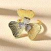 Brass Cuff Rings for Women RJEW-Q008-15G-4