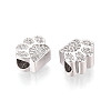 Brass Micro Pave Cubic Zirconia European Beads LS-ZIRC-T002-101-2