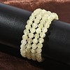 Natural Golden Silk Jade Round Beaded Stretch Bracelets for Women BJEW-F535-01B-1