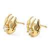 Rack Plating Brass Pave Clear Cubic Zirconia Wing Ear Studs EJEW-Q770-05G-1