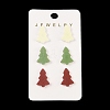 Christmas Theme Acrylic Stud Earrings for Women EJEW-U016-07P-1