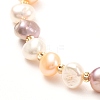 Natural Pearl Beads Adjustable Slider Bracelet for Girl Women Gift X-BJEW-JB06820-02-4