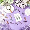 30Pcs 5 Styles Natural Red Aventurine & Green Aventurine & Amethyst & Lapis Lazuli PALLOY-DC00011-6