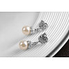 Real 18K Platinum Plated Fashion Eco-Friendly Alloy Czech Rhinestone Dangle Stud Earrings EJEW-AA00091-P-3