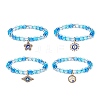 4Pcs 4 Style Acrylic Round Beaded Stretch Bracelets Set BJEW-JB08926-03-1