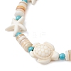 Synthetic Turquoise & Natural Freshwater Shell Beads Braided Bead Bracelets for Women BJEW-JB12024-01-3