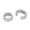 Non-Tarnish Frosted 304 Stainless Steel Non Piercing Earrings EJEW-M001-07A-P-2