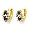 Brass Micro Pave Cubic Zirconia Hoop Earring EJEW-C088-38G-2