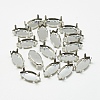 Non-Tarnish 201 Stainless Steel Sew on Prong Settings STAS-T032-04-4x8mm-1