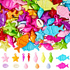 180Pcs 6  Style Opaque Acrylic Pendants SACR-SP0001-29-1