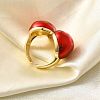 Brass Enamel Cuff Rings for Women RJEW-B114-01G-2