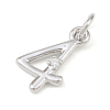 Brass Micro Pave Clear Cubic Zirconia Charms KK-P339-27P-04-2