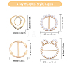12Pcs 4 Styles Alloy Resin Buckle Clasps FIND-GL0002-20-2