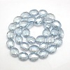 Faceted Electroplate Crystal Glass Oval Beads Strands EGLA-F059B-13-2
