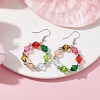 Colorful Acrylic Beaded Ring Dangle Earrings EJEW-JE05631-02-2