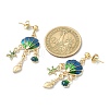 Alloy Enamel Shell Chandelier Earrings X-EJEW-JE05556-3