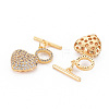 Brass Micro Pave Clear Cubic Zirconia Toggle Clasps KK-S354-295B-01-NF-2