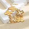 304 Stainless Steel Textured Religion Cross Link Chain Bracelets SA-CBA3E4B-02G-1